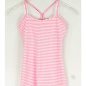 Lululemon pink and white tank top